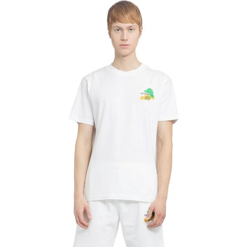 Áo Phông Nam Off-White White With Logo Brush Arrow Printed Slim Fit Tshirt OMAA027S23JER0040184 Màu Trắng