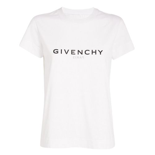 Áo Phông Nữ Givenchy White With Logo Printed Tshirt H15275/BIANCO Màu Trắng