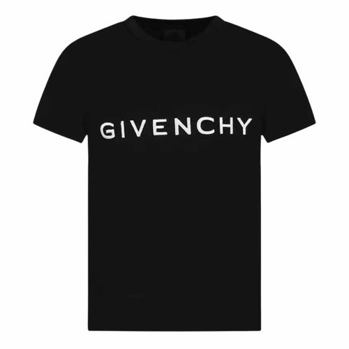 Áo Phông Trẻ Em Givenchy Black With Logo Printed Tshirt H25373/09B/ BLACK Màu Đen
