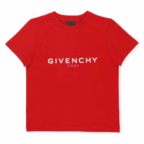 Áo Phông Trẻ Em Givenchy Red With Logo Printed Tshirt H25370/991 Màu Đỏ