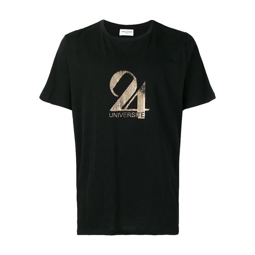 Áo Phông Nam Yves Saint Laurent YSL 24 Universite Tee T-Shirt Màu Đen