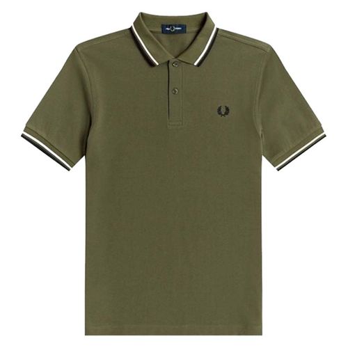 Áo Polo Nam Fred Perry Twin Tipped Màu Xanh Olive