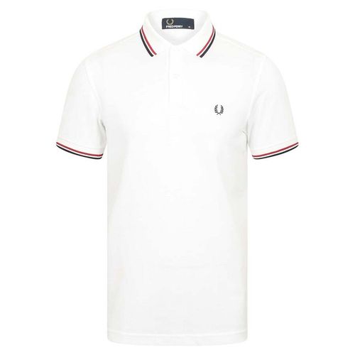 Áo Polo Nam Fred Perry Twin Tipped Snow White / Aubergine Màu Trắng