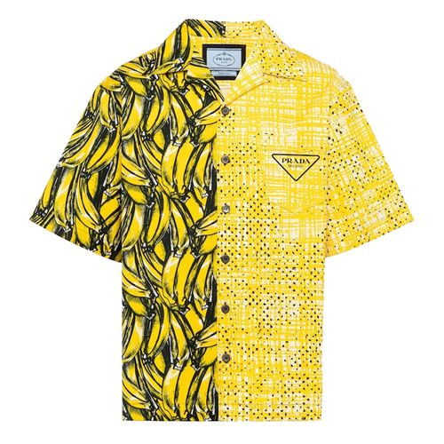Áo Sơ Mi Nam Prada Double Match Poplin Shirt Màu Vàng