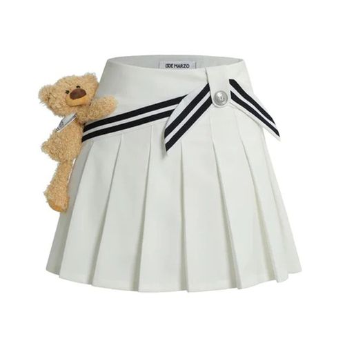 Chân Váy Nữ Xếp Ly 13 De Marzo Bear Sailor Dress Màu Trắng Size S