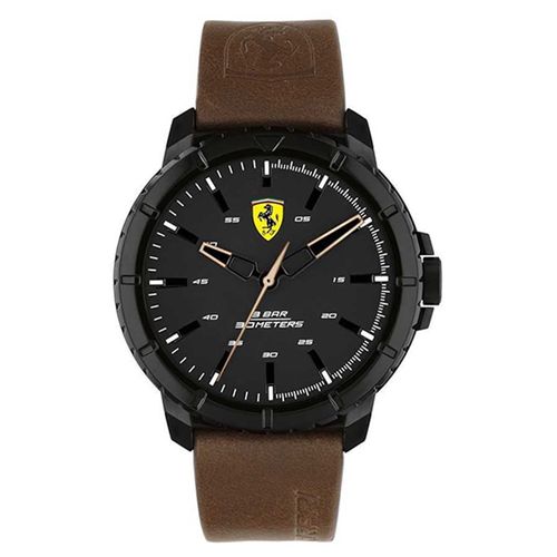 Đồng Hồ Nam Ferrari Scuderia Men's 0830902 Forza Evo 45mm Quartz Watch Màu Đen Nâu