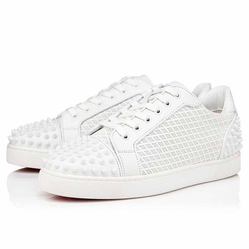 Giày Sneaker Nam Christian Louboutin Full White With Signature Spikes 1230693W011 Màu Trắng
