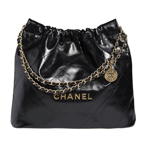 Túi Đeo Chéo Nữ Chanel 22 Shiny Calfskin Gold Tone Metal Black Small AS3980 B08037 94305 Màu Đen