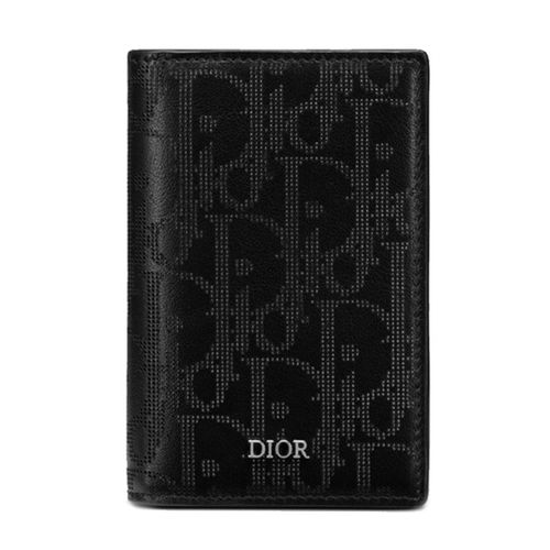 Ví Đựng Thẻ Dior Card Holder Oblique Galaxy Leather Màu Đen