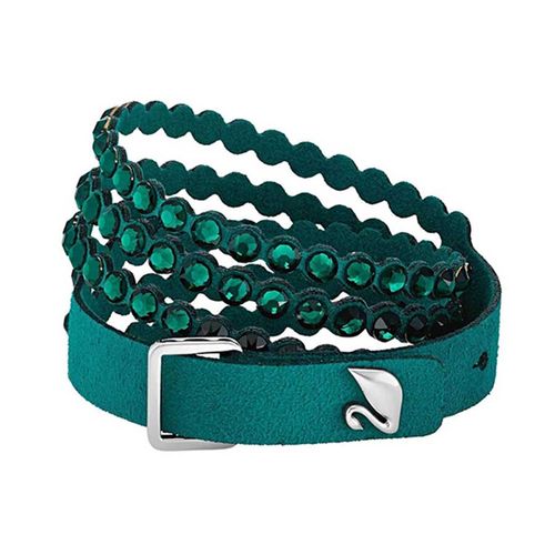Vòng Đeo Tay Nữ Swarovski Bracelet Power Green Fabric Crystals Double Wrap 5511700 Màu Xanh Lá