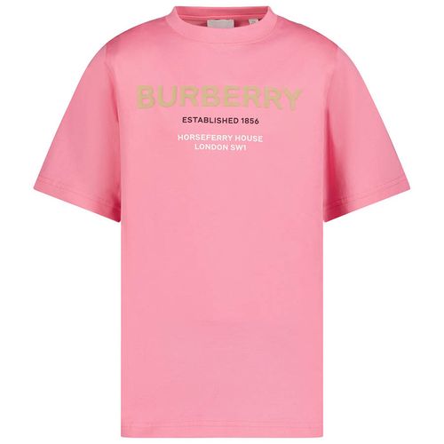 Áo Phông Nữ Burberry Pink With Logo Printed Tshirt 8061400 Màu Hồng