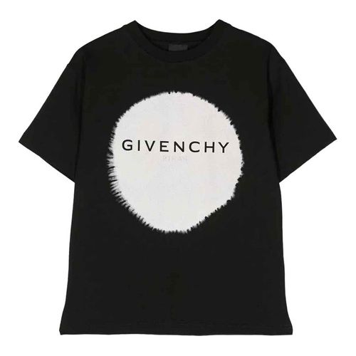 Áo Phông Trẻ Em Givenchy Black With Logo Printed Tshirt H25405 --09B Màu Đen