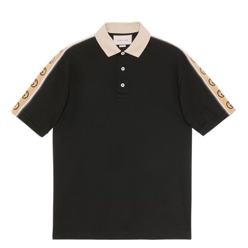 Áo Polo Gucci With Interlocking G Stripe Shirt Màu Đen