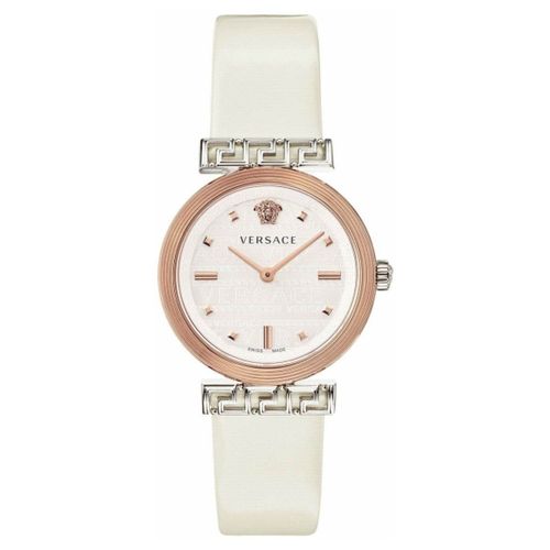 Đồng Hồ Nữ Versace Ladies Watch Wristwatch Leather Meander VELW00120 Màu Trắng