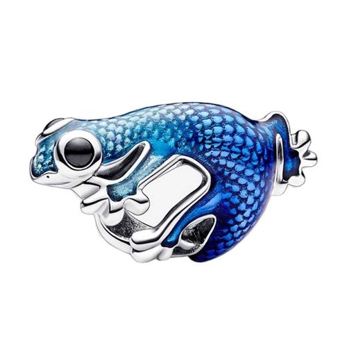 Hạt Vòng Charm Nữ Pandora Metallic Blue Gecko 792701C01 Màu Xanh Bạc