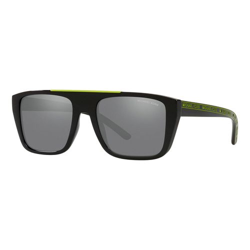 Kính Mát Nam Michael Kors MK Byron Gunmetal Mirrored Rectangular Men's Sunglasses MK2159 37056G 55 Màu Đen