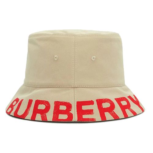 Mũ Burberry Logo-Print Reversible Bucket Hathoney/Red Màu Be Đỏ (Đội 2 Mặt) Size L