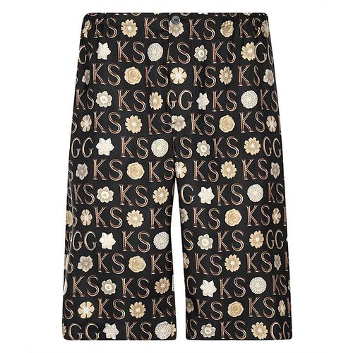 Quần Short Nam Gucci Ken Scott - Printed Silk Shorts Màu Đen Size 46