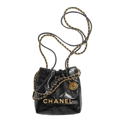 Rare Chanel Vintage Black Drawstring Bucket Bag 24k GHW  Boutique Patina