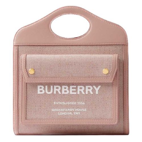 Túi Xách Nữ Burberry Mini Cotton Canvas Leather Pocket Bag Dusky Pink 80633111 Màu Hồng Đậm