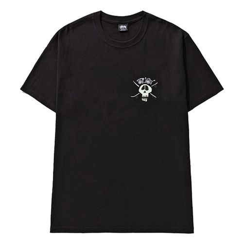 Áo Phông Unisex Stussy Suft Skate Skull Tee Black Tshirt Màu Đen