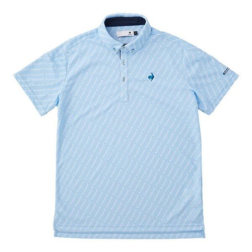 Áo Polo Nam Le Coq Sportif Golf Men's Big Size Logo Allover Shirt QGMVJA10 Màu Xanh Blue