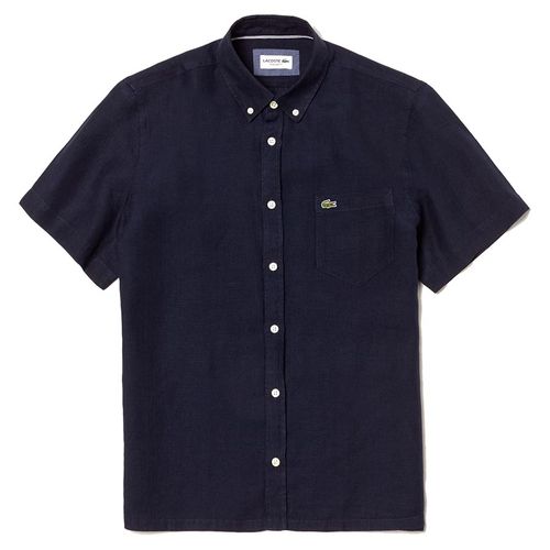 Áo Sơ Mi Nam Lacoste Men's Linen Shirt Lacoste Regular Fit CH4991166 Màu Xanh Đen Size 40