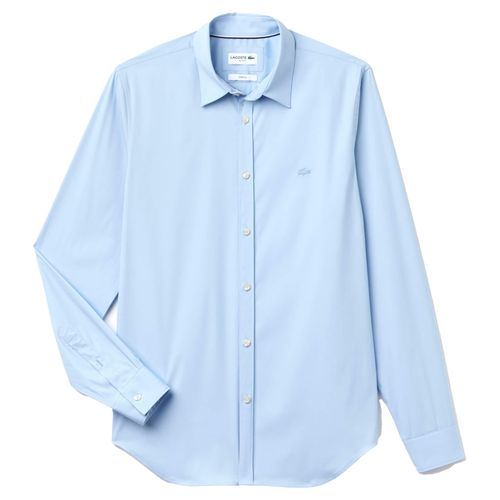 Áo Sơ Mi Nam Lacoste Men's Long Sleeve Wovens Shirt CH9628CQM Màu Xanh Blue Size 41