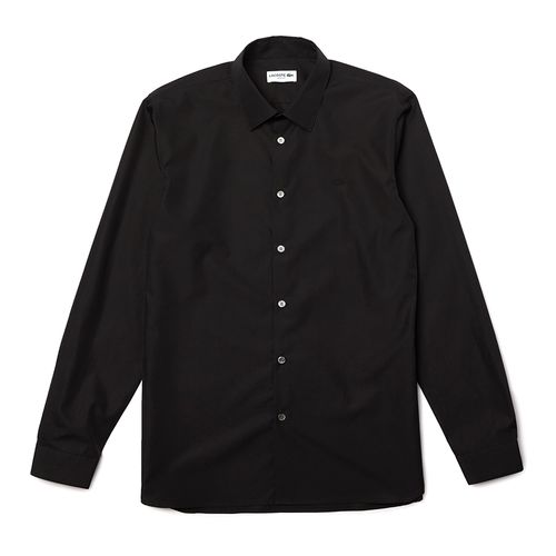 Áo Sơ Mi Nam Lacoste Men's Slim Fit Cotton Poplin Shirt CH0141 031 Màu Đen Size 38
