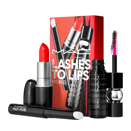 Set Trang Điểm MAC Superstar Lashes To Lips Makeup Gift Set Red 3 Món