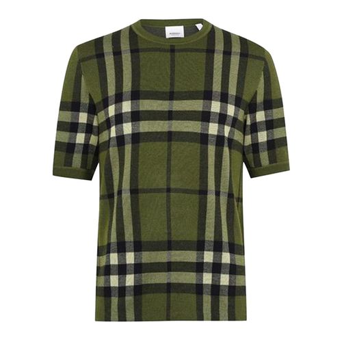Áo Len Nam Burberry Wells Knit T-shirt Màu Xanh Green Size M