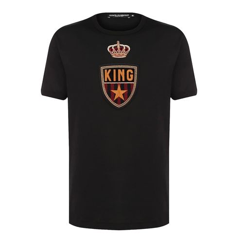 Áo Phông Nam Dolce & Gabbana  D&G King Crowned T-shirt G8JX7Z G7TEO Màu Đen Size 48