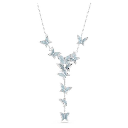 Dây Chuyền Nữ Swarovski Lilia Y Necklace Butterfly, Blue, Rhodium Plated 5662179 Màu Xanh Bạc