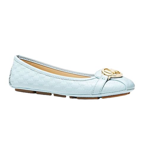 Giày Bệt Nữ Michael Kors MK Fulton Moc Flat Shoes 49S3FUFR1L Màu Xanh Blue