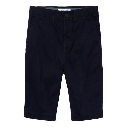 Quần Short Nam Lacoste Men's Slim Fit Stretch Gabardine Shorts FH9542-00-166 Màu Xanh Navy Size 38/30