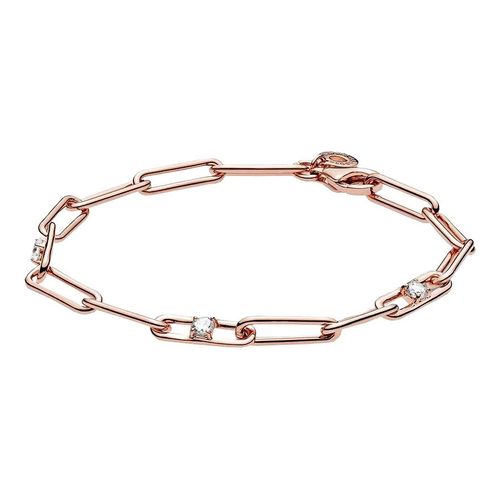 Vòng Đeo Tay Nữ Pandora Link Chain & Stones Bracelet 589177C01 Màu Vàng Hồng
