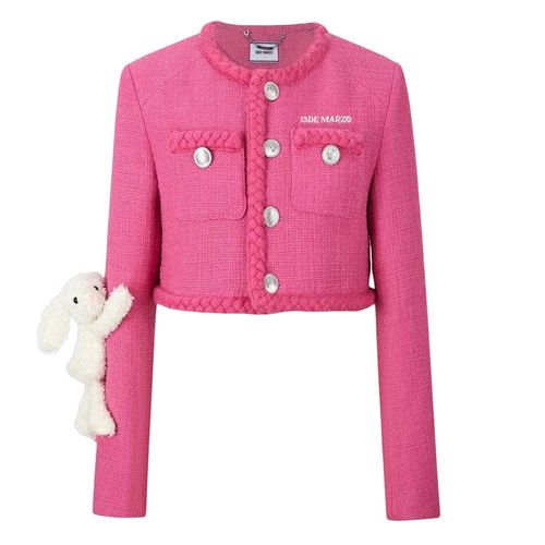 Áo Khoác Nữ 13 De Marzo Jacket Pink Classic Weave Tweed FR-0641-0430 Màu Hồng