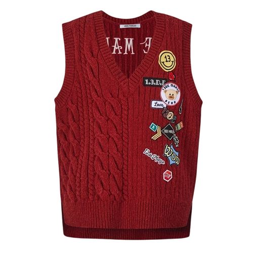 Áo Len Nữ 13 De Marzo Red Badges Knit Vest Tap Shoe FR0327-0010 Màu Đỏ