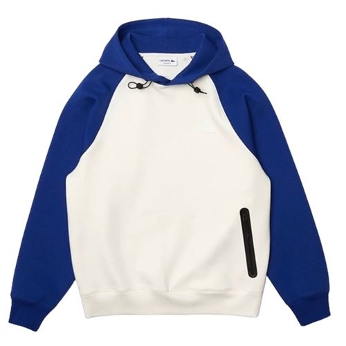 Áo Nỉ Nam Lacoste Hoodie With Hood With A Zipper, Two-Color, Contrasting SH7385-EME Màu Trắng Xanh Size 4
