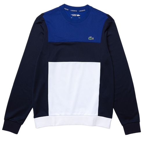 Áo Nỉ Nam Lacoste Sport Resistant Colorblock Piqué Sweatshirt SH6941-ZUQ Màu Xanh Trắng Size 4
