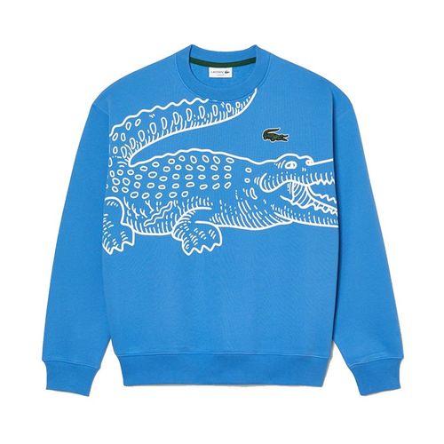 Áo Nỉ Sweater Nam Lacoste Crew Neck Loose Fit Croc Print SH8248 Màu Xanh Blue