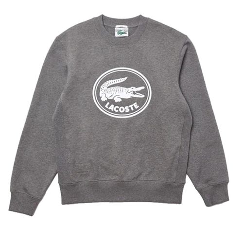 Áo Nỉ Unisex Lacoste 3D Logo Organic Cotton Fleece Sweatshirt SH7582-1VQ Grey Màu Xám Size XS