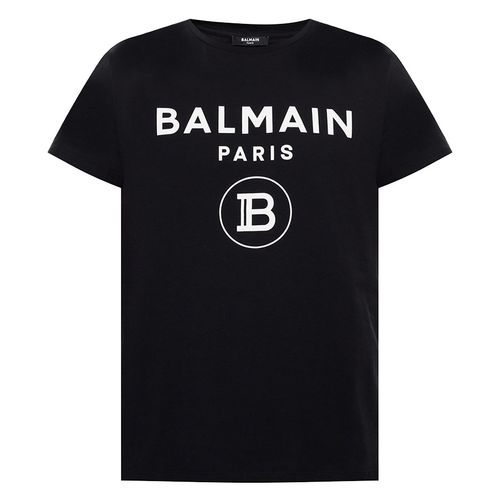 Áo Phông Nam Balmain Black TShirt With Logo TH01601 I315-EAB Màu Đen