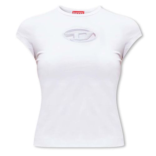 Áo Phông Nữ Diesel White T-Angie Tshirt A06268 0AFAA 100 Màu Trắng