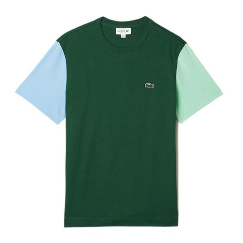 Áo Thun Nam Lacoste  Men's Regular Fit Colour-Block T-Shirt TH9625 8AT Màu Xanh Lá Size 3