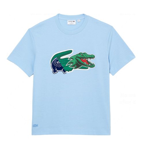 Áo Thun Nam Lacoste Men's Relaxed Fit Oversized Crocodile T-Shirt TH1410 LDM Màu Xanh Blue Size 3