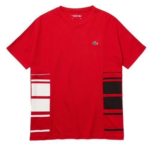 Áo Thun Nam Lacoste Sport Graphic Bands Crew Neck Piqué T-Shirt TH0857 Màu Đỏ Size 3