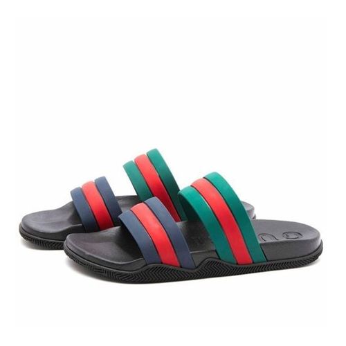 Dép Nam Gucci GG Slides Rubber Sandal Màu Đen