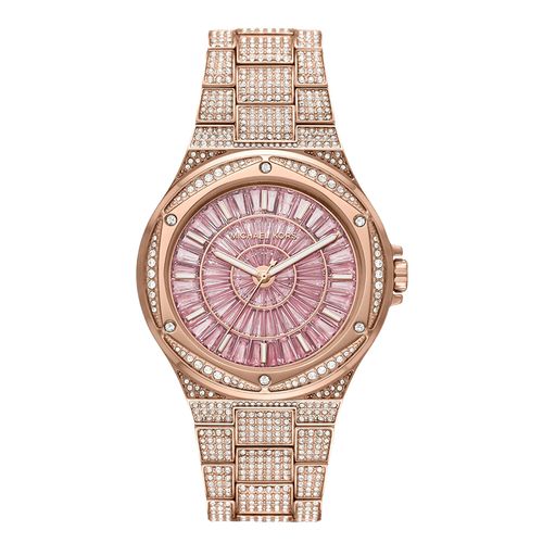 Đồng Hồ Nữ Michael Kors MK Oversized Lennox Pavé Pink Watch MK6992 Màu Vàng Hồng