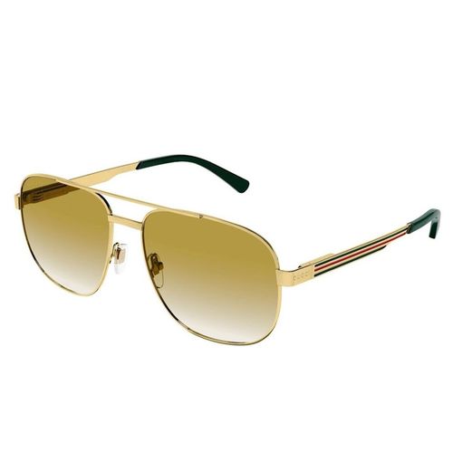 Kính Mát Nam Gucci GG1223S 001 Gold Sunglasses Man Màu Vàng Xanh Size 60